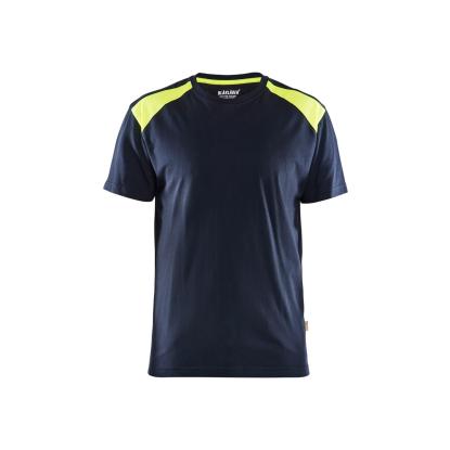 Blåkläder 3379 t-shirt, mørk marineblå/hi-vis gul