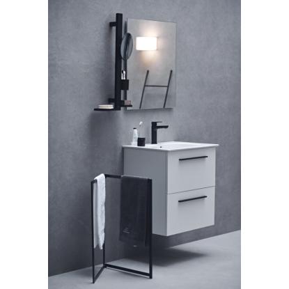 Ideal Standard Alu+ spejl med hylder, mat sort, Ø20,5 cm