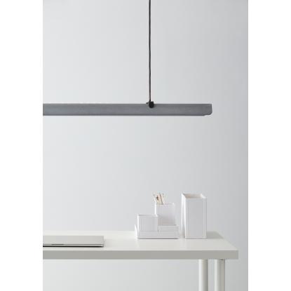 Belid Fold Office G2 LED pendel, L116 cm, dæmpbar, beton struktur