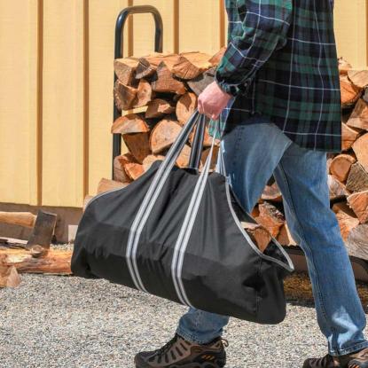 ShelterLogic Bøg brændetaske, sort, maks. 23 kg