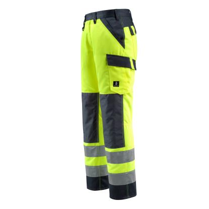 MASCOT SAFE LIGHT Maitland arbejdsbukser med knælommer, hi-vis gul/mørk marine