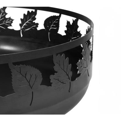 Cook King Toronto bålsted med bladmønster, stål, sort, Ø80 cm