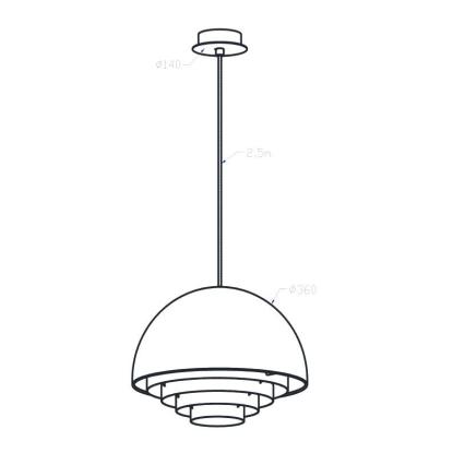 Herstal Motown pendel, Ø36 cm, E27, dæmpbar, sort
