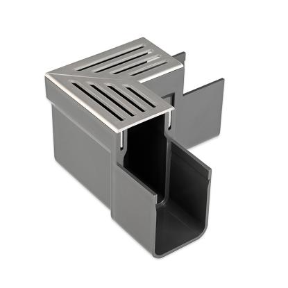 Plastmo SlimLine hjørne med rist, anodiseret aluminium