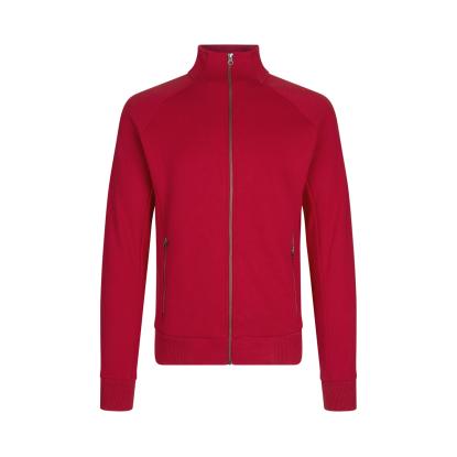 ID 0628 sweat cardigan med lynlås, rød