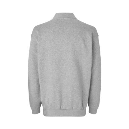 ID 0601 polosweatshirt, klassisk, grå melange