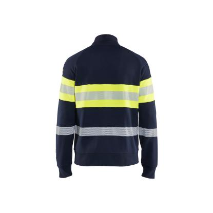 Blåkläder 3462 multinorm sweatshirt full zip inherent, marineblå/hi-vis gul