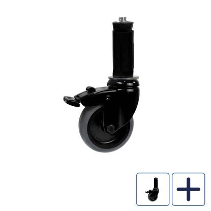 Clarrods Clamps drejeligt hjul inkl. expander, Ø75 mm, sort 