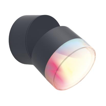 LUTEC connect DROPSI udendørs LED væglampe, Ø9,4 cm, IP44, mørk grå