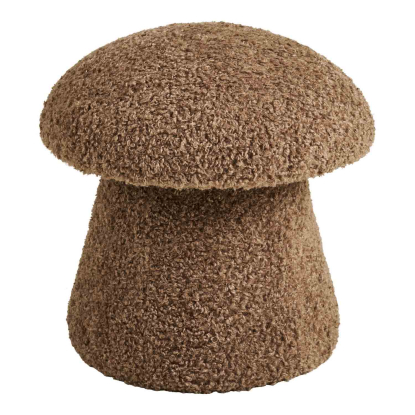 Enna puf, imiteret pels, brun, Ø45 cm
