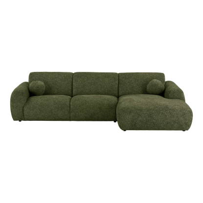 Clyde højrevendt loungesofa med to puder, olivengrøn