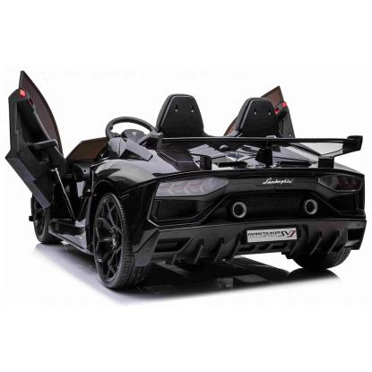 Lamborghini Aventador SVJ elbil med driftfunktion til børn, 2 x 24V, sort