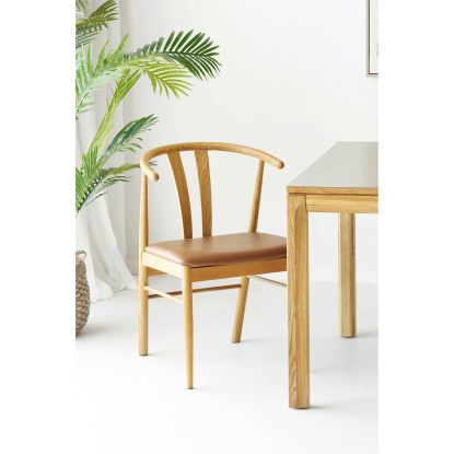 Artenara spisebordsstol, eg, brun