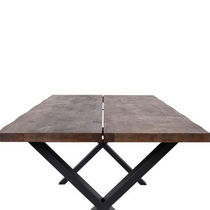 Spisebord i smoked olieret med bølget kant - forberedt tillægsplader 200x95xh75cm