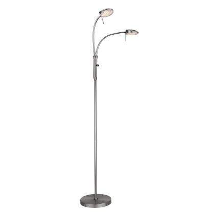 Halo Design Vegas LED gulvlampe, 2 x 7 watt, børstet stål