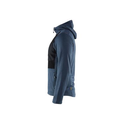 Blåkläder 3540 hættetrøje full zip, støvet blå/sort