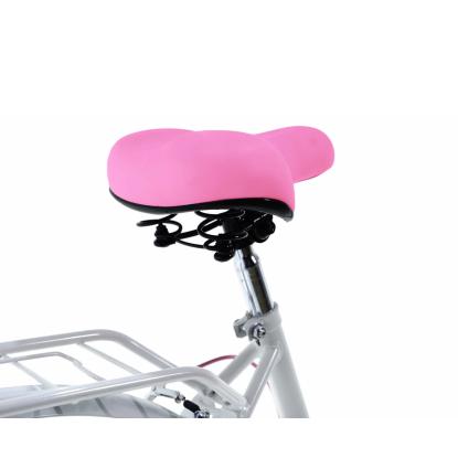 Børnecykel med 6 gear, 24", lyserød/hvid