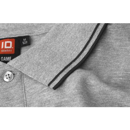 ID 0522 Kontrast poloshirt med stretch, grå melange