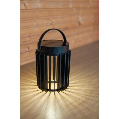 LUTEC KOZY LED batterilampe med solceller, H18,6 cm, IP44, sort