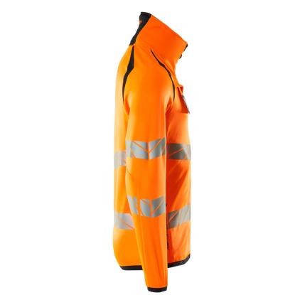MASCOT ACCELERATE SAFE fleecetrøje med lynlås, hi-vis orange/mørk marine