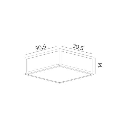 Norlys Lofoten loftlampe, 30,5x14 cm, E27, IP44, sort