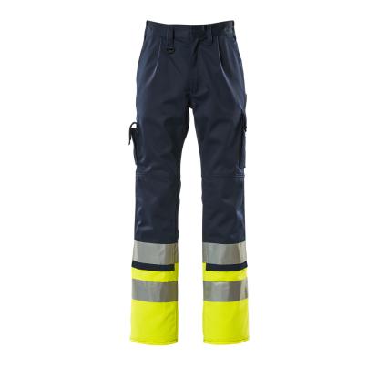 MASCOT SAFE COMPETE Patos arbejdsbukser med knælommer, marine/hi-vis gul