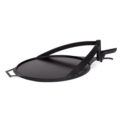 Cook King grillplade med håndtag til Bandito og Montana X bålsted, naturstål, sort, Ø50 cm