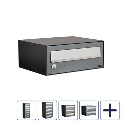 Allux LC4 systempostkasse uden lås, grå klap, antracit