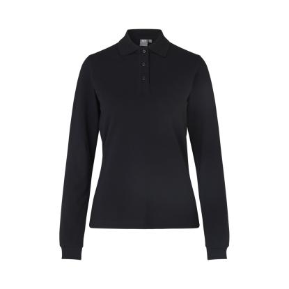 ID 0545 poloshirt med stretch, langærmet, dame, sort