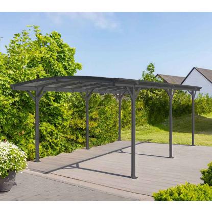 Westmann Stockholm carport, buet tag, antracitgrå, 220 x 300 x 576 cm - 17 m²