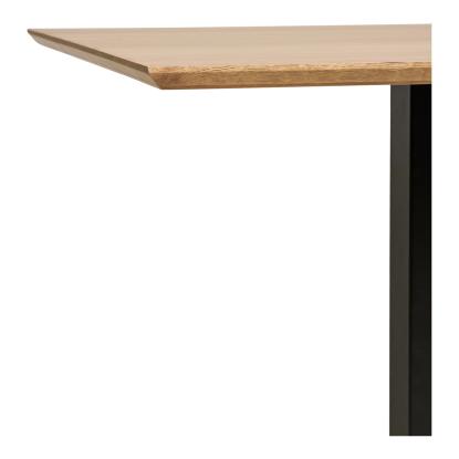 Fano cafebord, melamin plade og sort metal base, 70 x 70 x 75 cm , natur 