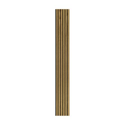 I-Wood Basic Original akustikpanel, brun olieret, sort filt og lys kerne, egefiner, 16 x 300 mm 