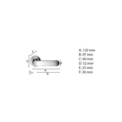 Beslagsboden dørgreb med roset, udendørs, 120 mm, mat sort