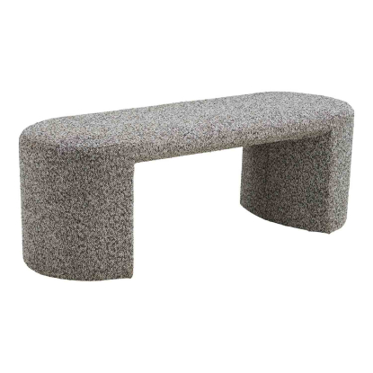 Westport bænk, bouclé, sort/hvid, 120 cm