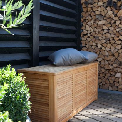 Cinas hyndeboks med sort fuge, teak