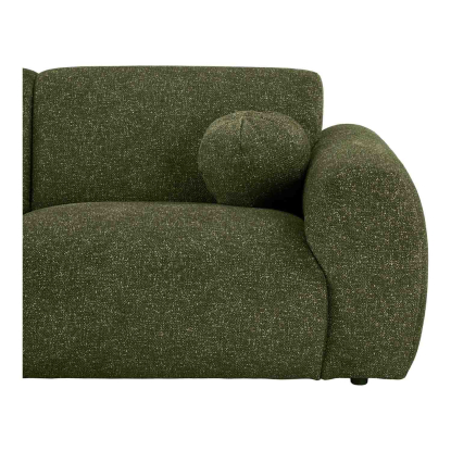 Clyde venstrevendt loungesofa med to puder, olivengrøn