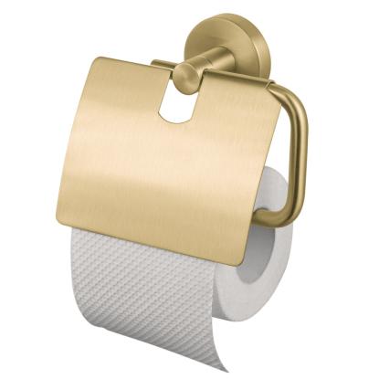 Haceka Kosmos toiletrulleholder med cover, børstet guld