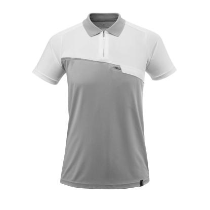 MASCOT ADVANCED poloshirt med brystlomme, grå-meleret/hvid