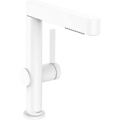 hansgrohe Finoris 230 håndvaskarmatur med udtræk og push-open bundventil, mat hvid