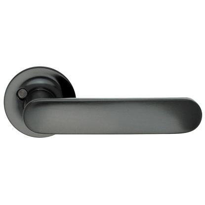 Beslagsboden dørgreb med roset, udendørs, 120 mm, mat sort