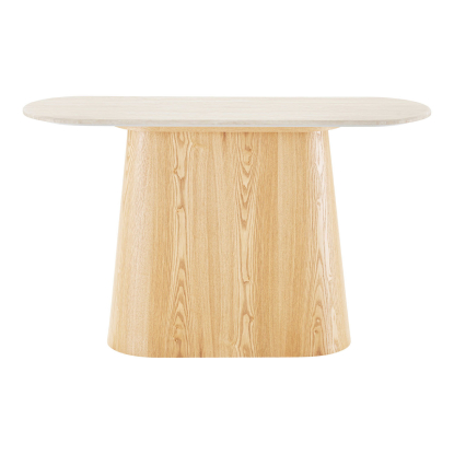 Larvik konsol, askefiner/marmorlook, råhvid, 130 cm