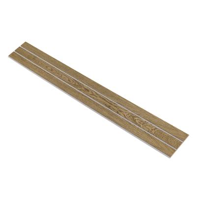 I-Wood Basic 3-lamel akustikpanel, mørkebrun olieret, grå filt og lys kerne, egefiner, 16 x 300 mm 