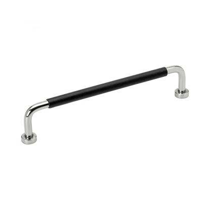 Beslag Design Lounge greb, 160 mm, krom/sort læder