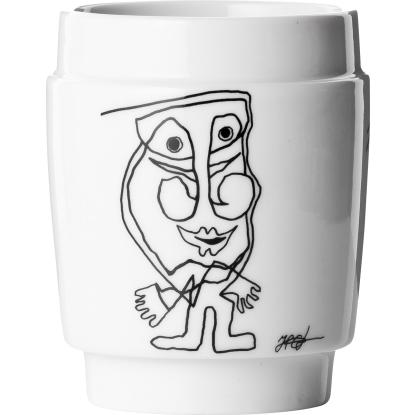 Steel-Function kunstkop nr. 3, porcelæn, sort/hvid - 250 ml