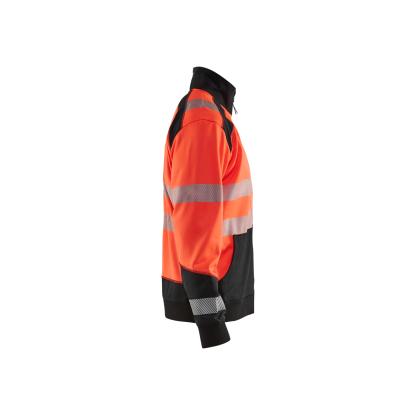 Blåkläder 3558 high vis sweatshirt full zip, hi-vis rød/sort