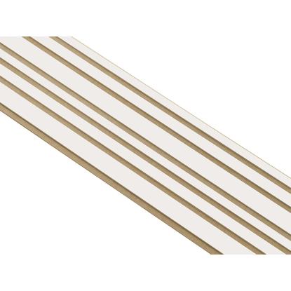 I-Wood Basic Mixed akustikpanel, hvidmalet, brun filt og lys kerne, folie, 16 x 300 mm 