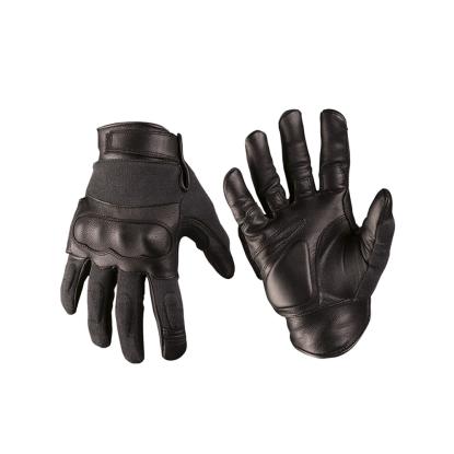 Mil-Tec Tactical handsker med kno-beskyttelse, læder/aramid, sort