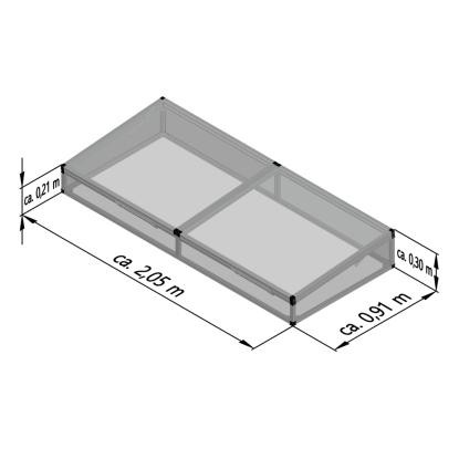 KGT mistbænk-overdel til højbed 210, aluminium, 205 x 91 x 32 cm