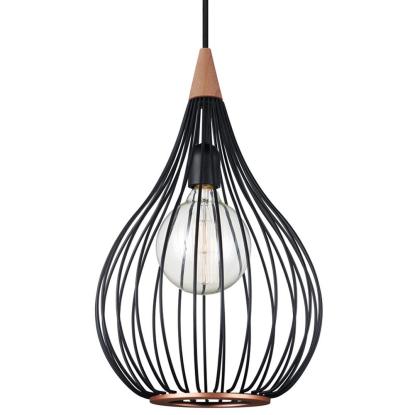 Halo Design Drops pendel, Ø30 cm, E27, sort/mørkt træ