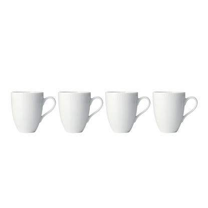 aida Relief krus med hank, 30 cl, porcelæn, hvid - 4 stk.